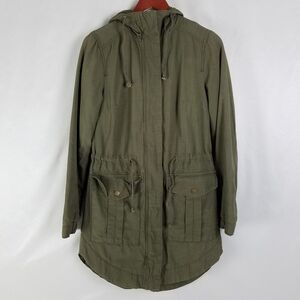 Divided Jacket Womens 6 Green Trench‎ Coat Full Zip Snap Storm Flap Adjustable
